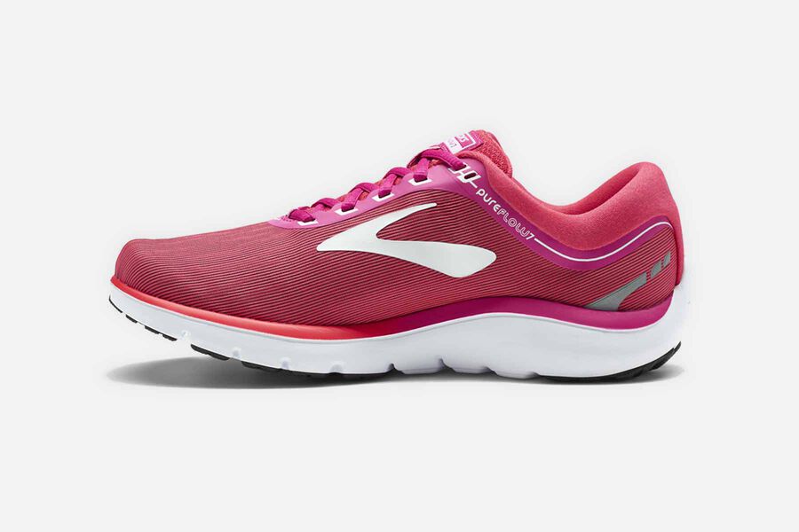 Brooks Pureflow 7 Road Running Shoes Womens - Pink/White - EIBMH-4123